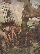 Henry Scott Tuke ALL HANDS TO THE PUMPS oil painting artist